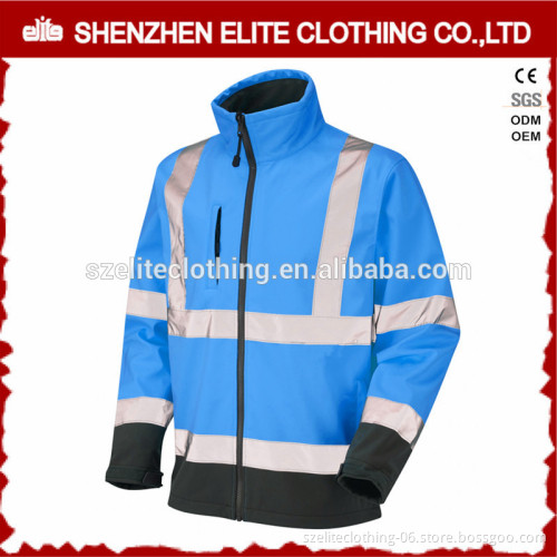 high visibility construction blue safety reflective jacket